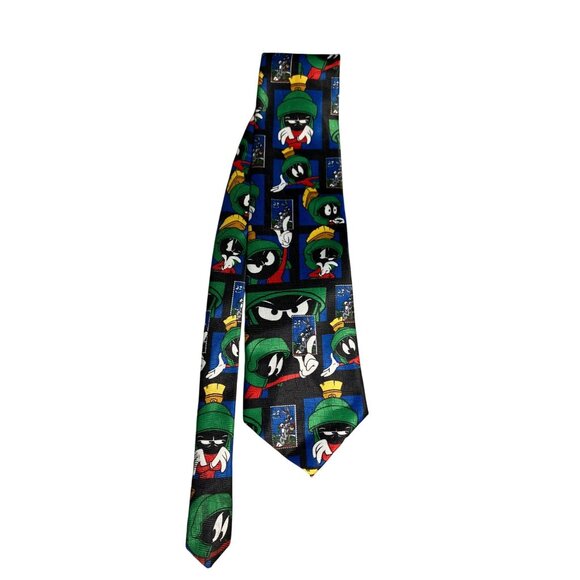 Looney Tunes Marvin The Martian Neck Tie Vintage 90s 1997 Stamp Collection - Picture 2 of 9